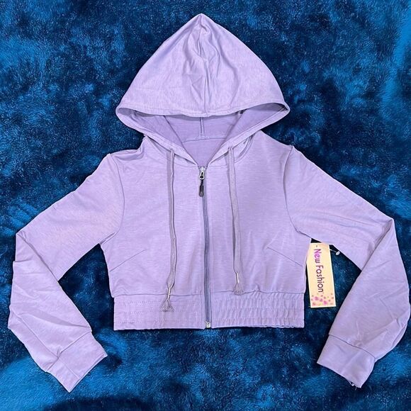 118. Boutique Ash Purple Zip Hoodie Jogger With Pockets Set - Picture 2 of 5